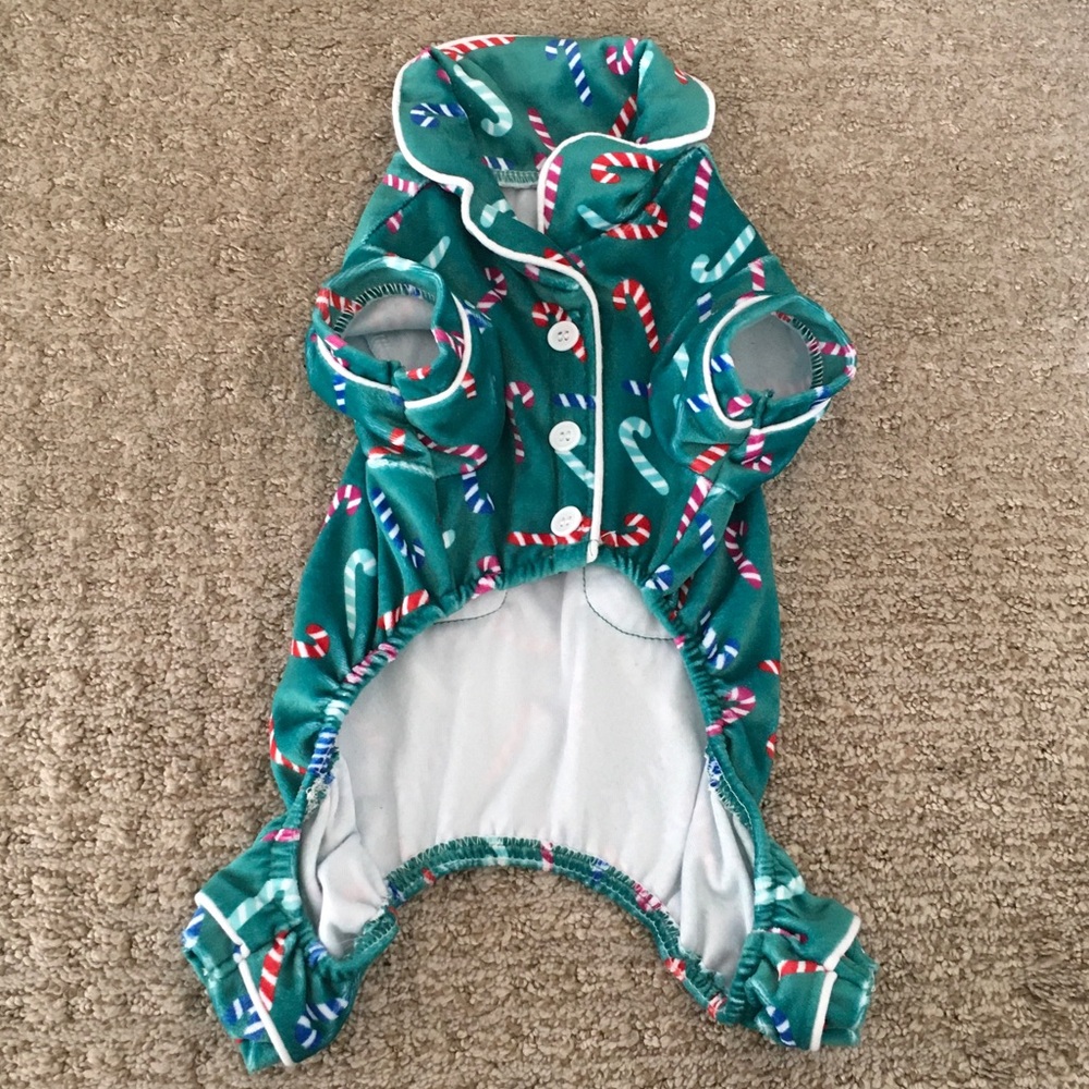 Holiday Candy Cane Dog Pajamas